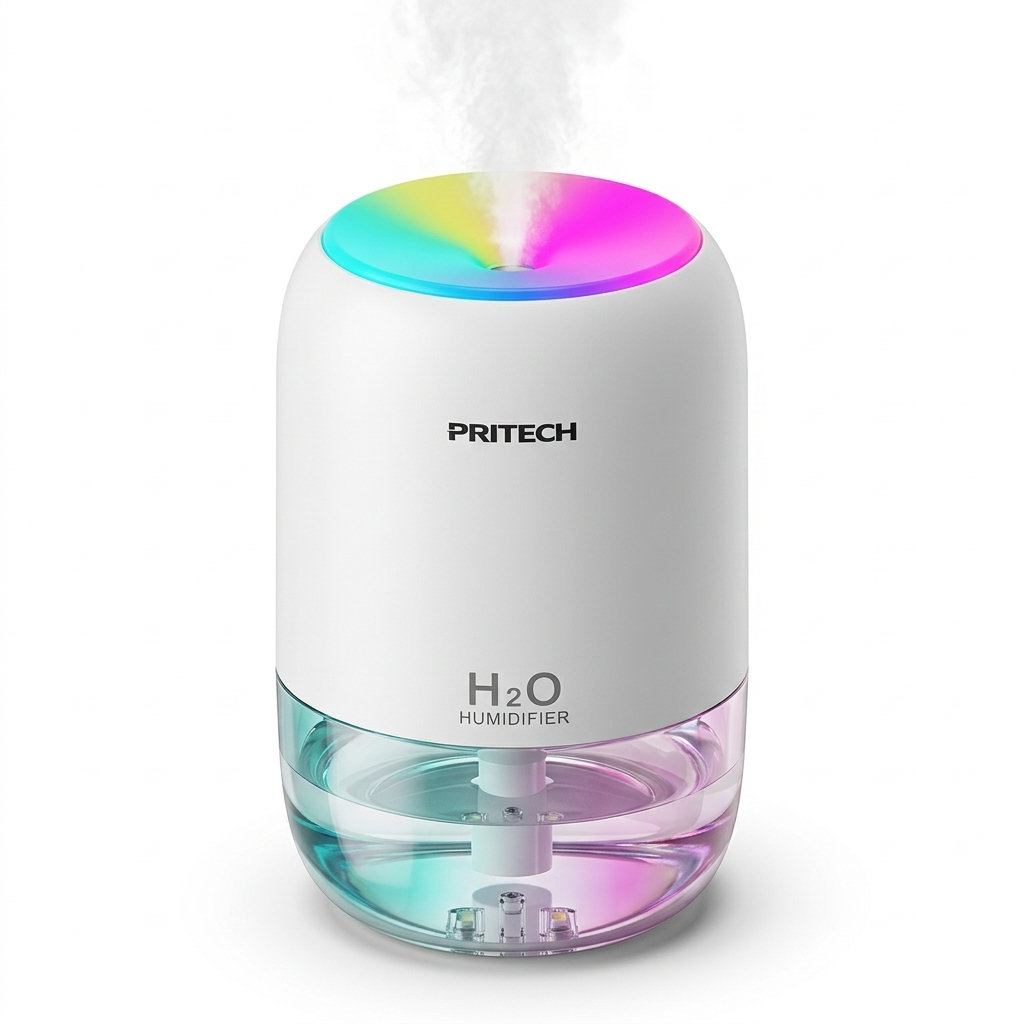 Humidificador Ultrasónico Diseño Compacto con Luces LED