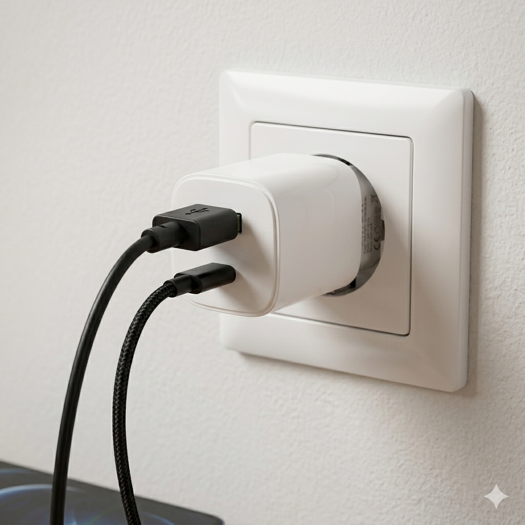Cargador de Viaje Carga Rápida 20W USB + Tipo-C (PD)