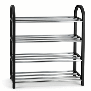 Zapatero de 4 Niveles 12 Pares Organizador de Calzado Compacto y Resistente