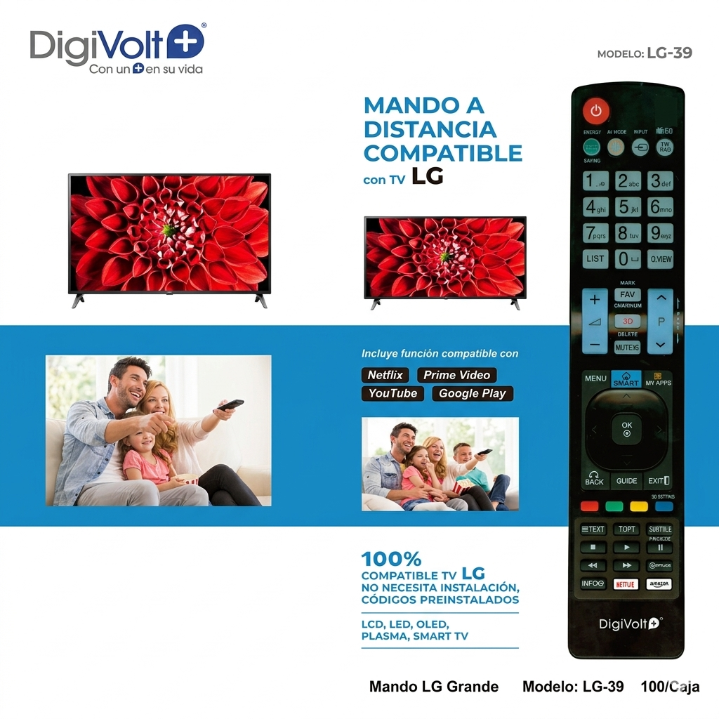 Mando a Distancia Universal para TV LG - DigiVolt
