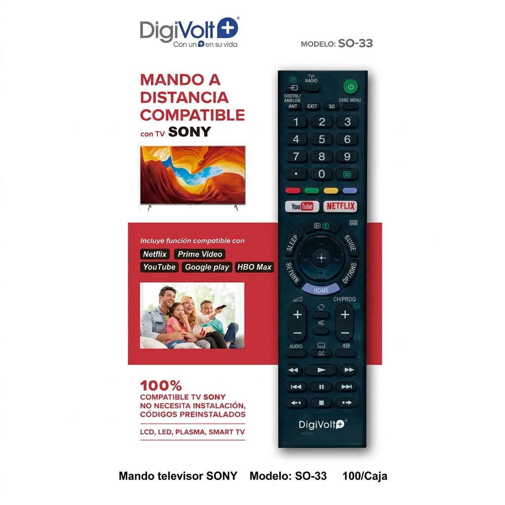 Mando a Distancia Universal DigiVolt+ para TV Sony