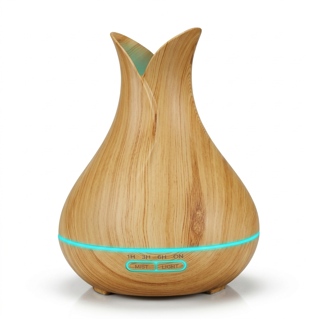 Humidificador y Aromatizador Ultrasónico Diseño Elegante en Madera
