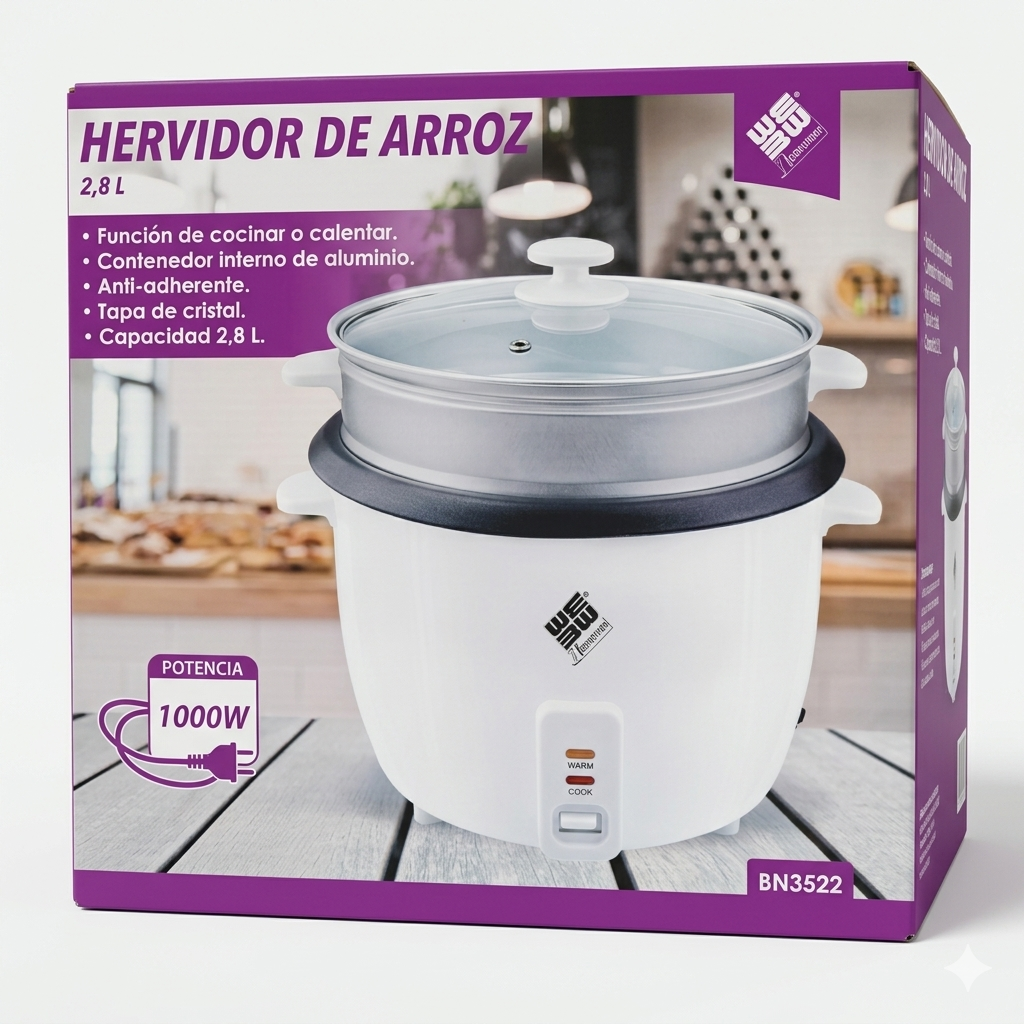 Arrocera - Hervidor de Arroz de 2,8 Litros