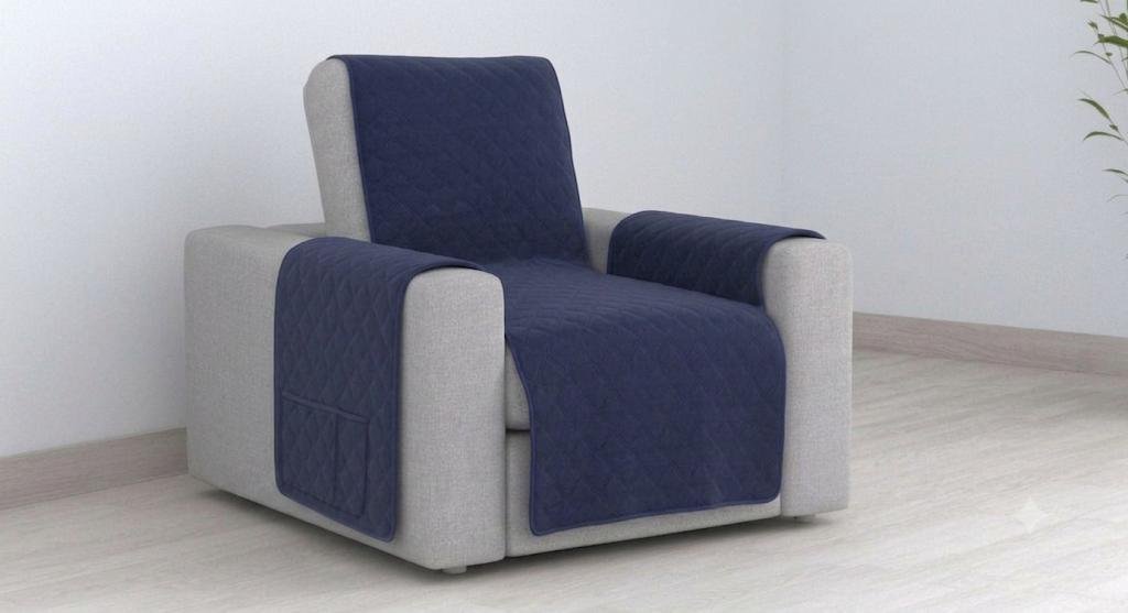 Cubre Sofá Bicolor Reversible 1 Plaza - Azul