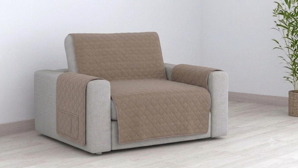 Cubre Sofá Bicolor Reversible 1 Plaza - Beige