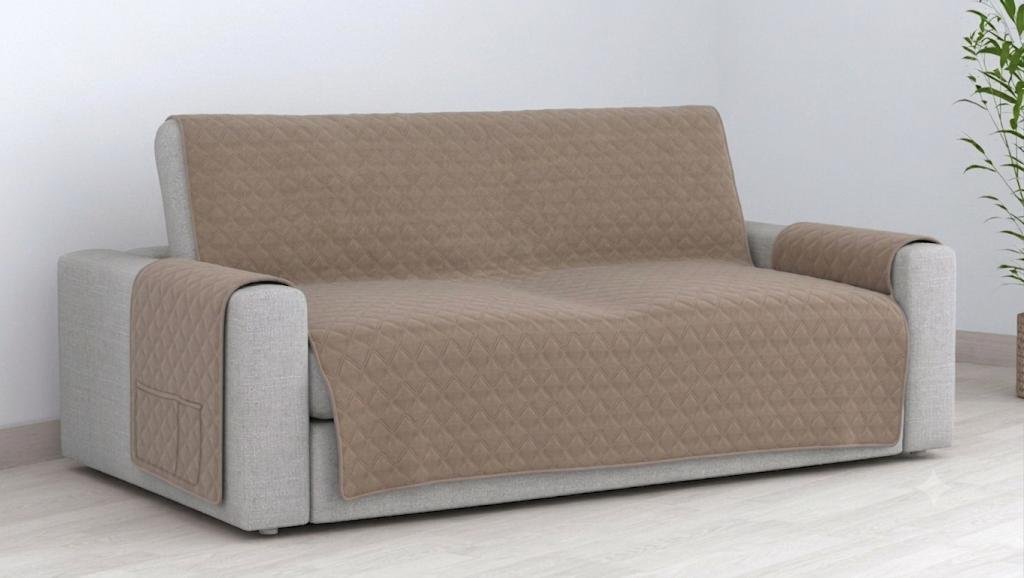 Cubre Sofá Bicolor Reversible 2 Plazas - Beige