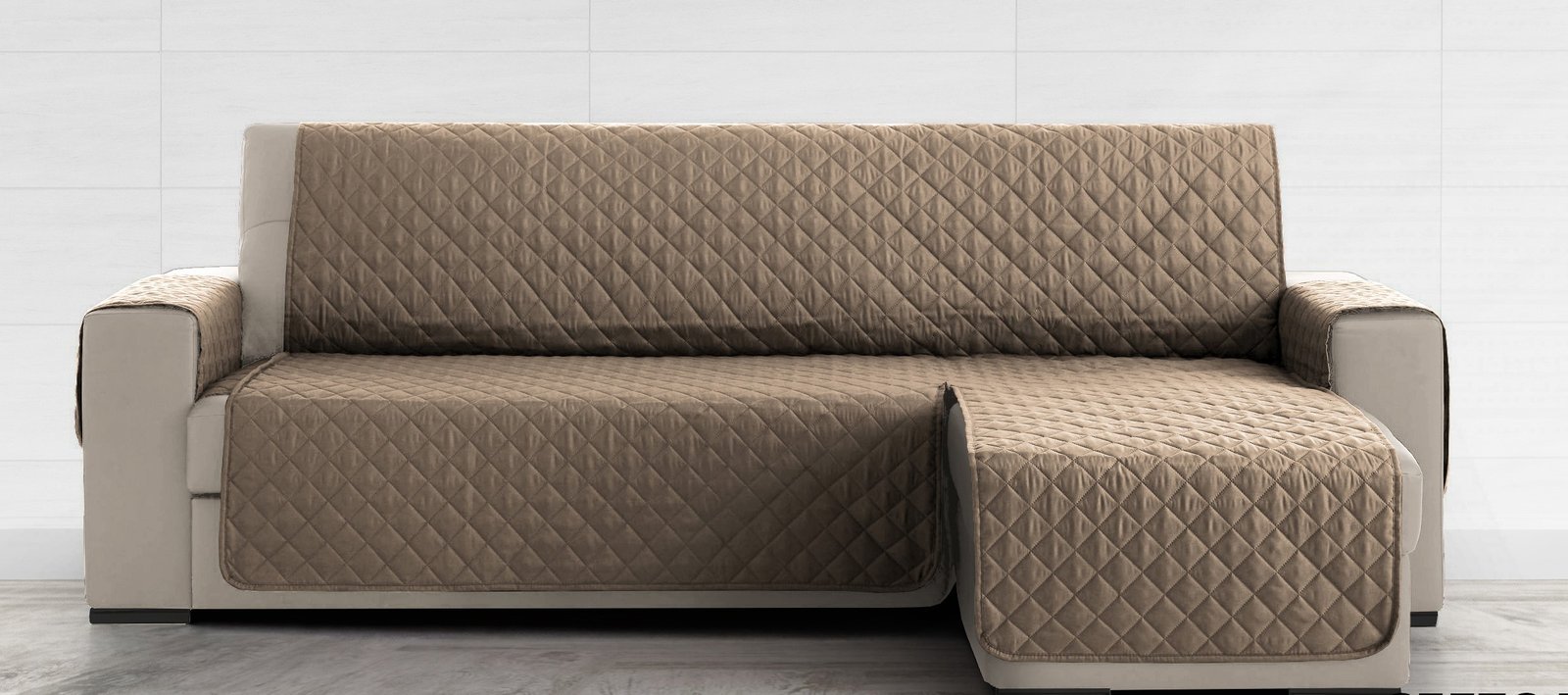 Cubre Sofá Chaise Longue Universal – Beige