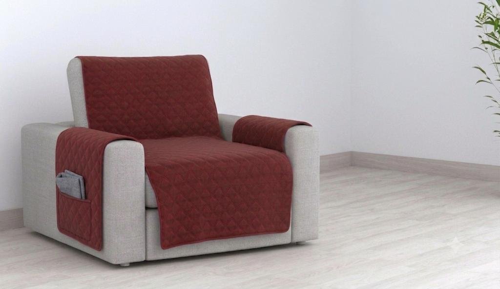 Cubre Sofá Bicolor Reversible 1 Plaza - Burdeos