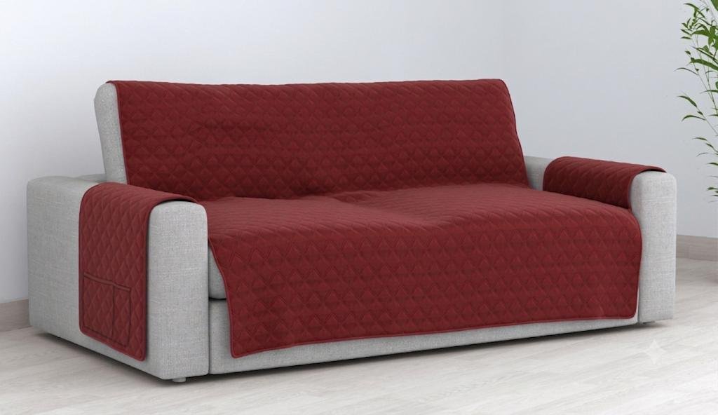 Cubre Sofá Bicolor Reversible 2 Plazas - Burdeos