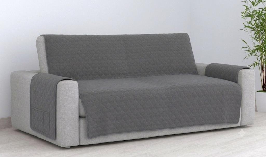 Cubre Sofá Bicolor Reversible 2 Plazas - Gris