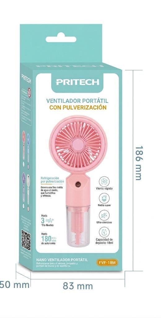 Ventilador Portátil con Pulverización