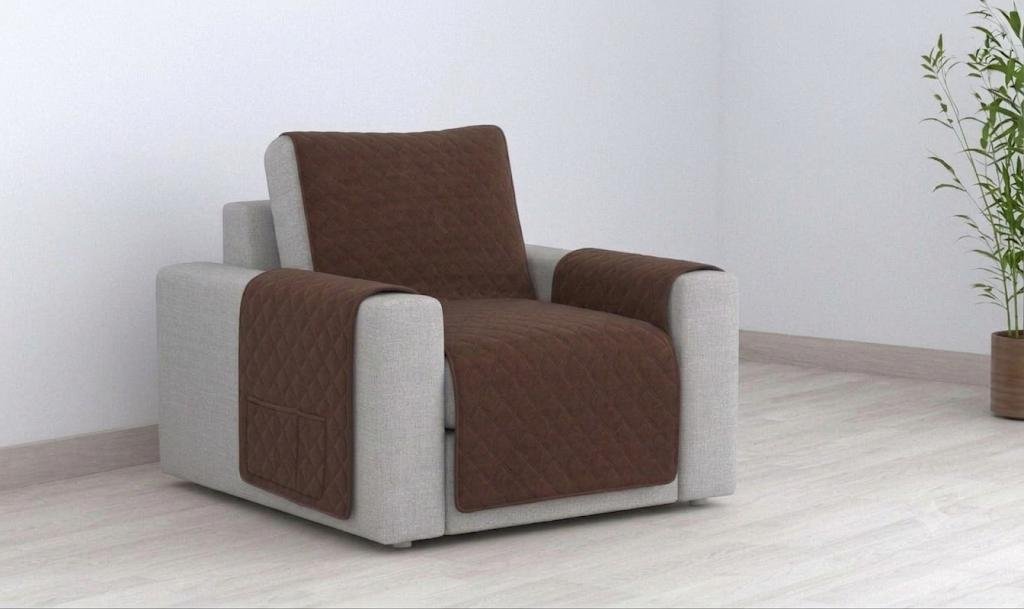 Cubre Sofá Bicolor Reversible 1 Plaza - Choco