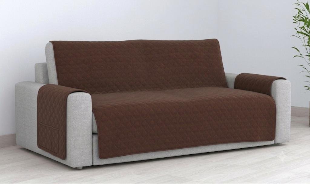 Cubre Sofá Bicolor Reversible 2 Plazas - Choco
