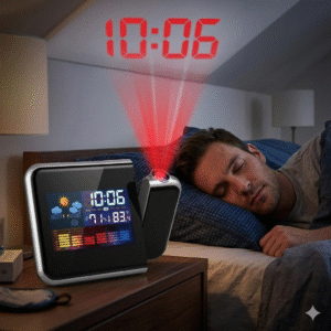 Reloj Despertador con Estación Meteorológica y Proyector LED