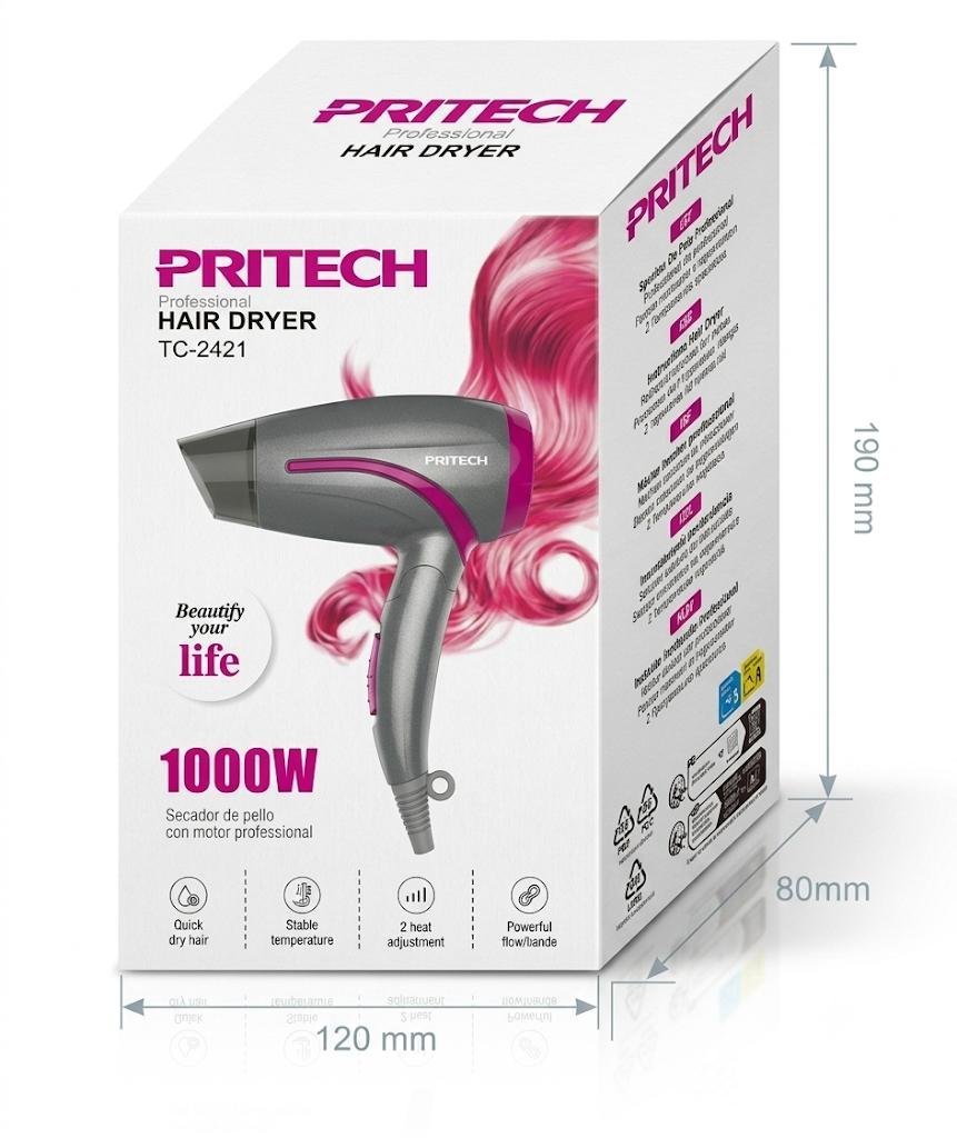 Secador de Pelo Plegable de Viaje 1000W
