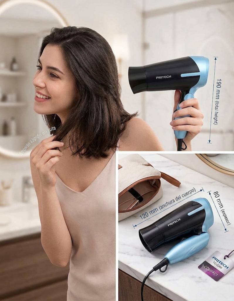 Secador de Pelo de Viaje 1000W