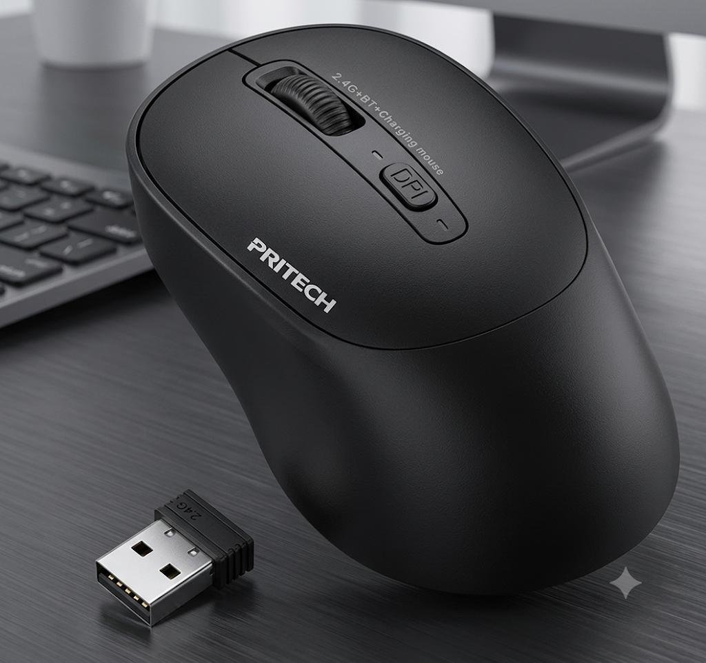 Ratón Inalámbrico Dual: 2.4GHz + Bluetooth