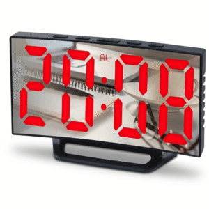 Reloj Despertador Digital Pantalla de Espejo LED y Sensor de Movimiento