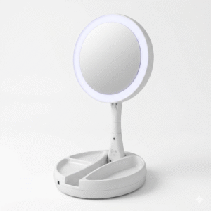 Espejo de Maquillaje con Luz LED – Aumento 10x y Plegable