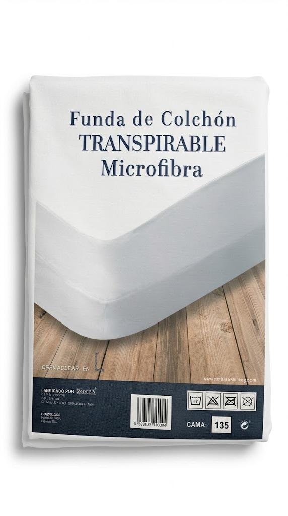 Funda de Colchón con Cremallera Transpirable de Microfibra 135cm