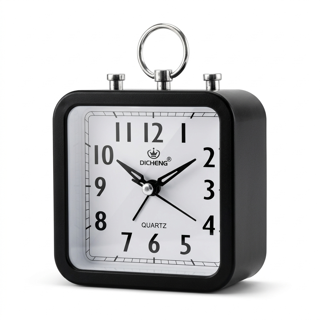 Reloj Despertador Cuadrado Estilo Retro y Precisión Quartz